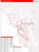 Bay Area Digital Map Red Line Style